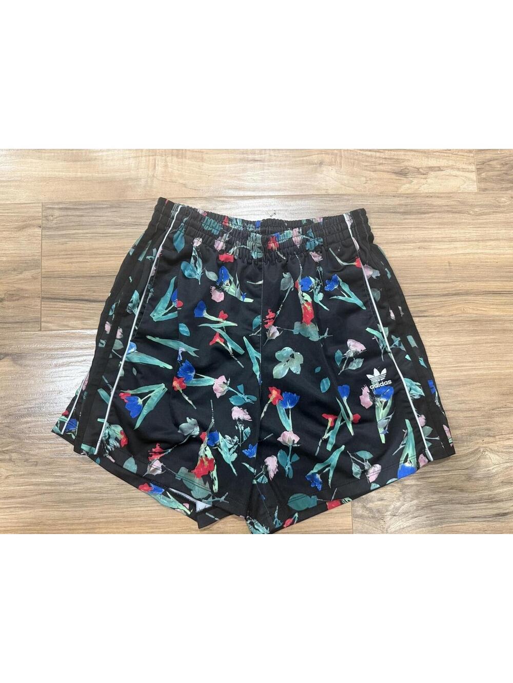 Adidas Originals Floral Print Shorts Men's Medium Black Trefoil Mesh Lined